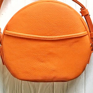 Caramel Round Bag-Vegan Bag-Faux Leather Bag-Brown Round Bag-Long Strap Bag-Gifts For Women-Crossbody Bag-Gift for her-Caramel Bag-Brown Bag image 4