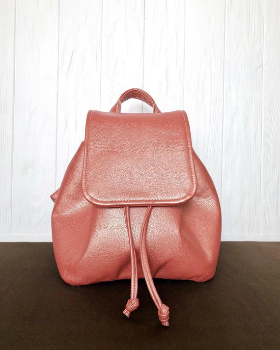light pink leather mini backpack