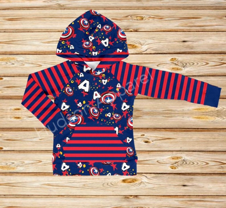 New Custom Designed Kid\u2019s Captain America Hoodie