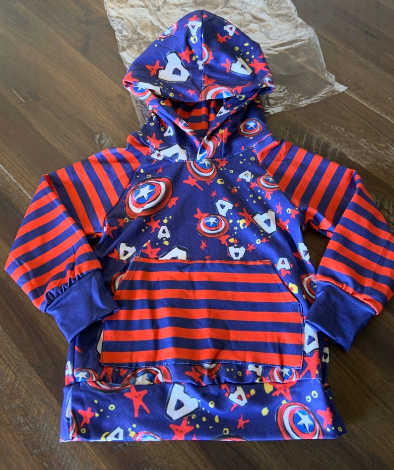 New Custom Designed Kid\u2019s Captain America Hoodie