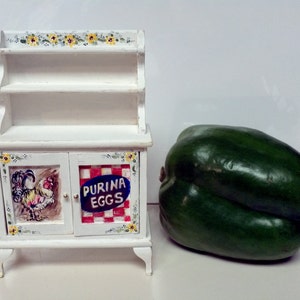 hand painted miniature country hutch