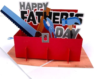 Happy Father's Day Greeting Card Tool Box Pop Up Gift For Dad