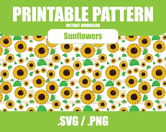 Sunflowers Digital Paper SVG-PNG