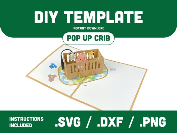 3D Baby Crib Pop up SVG DIY Project Etsy UK