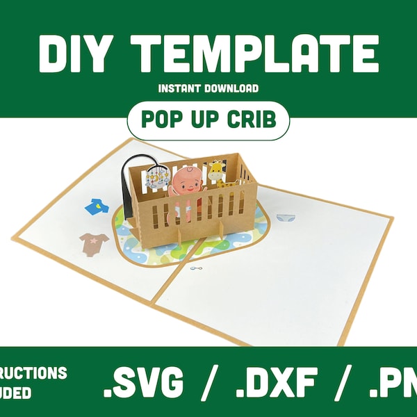 3D Baby Crib Pop Up SVG DIY Project