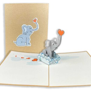 Cartão Pop Up Elefante Nas Nuvens