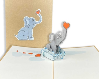 Elephant In The Clouds Pop Up Card