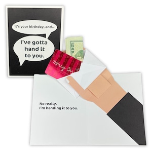 Einzigartige 3D Hand Pop-Up Geburtstagskarte - Humorvolles Geld Umschlag Geschenk - Neuheit Gruß