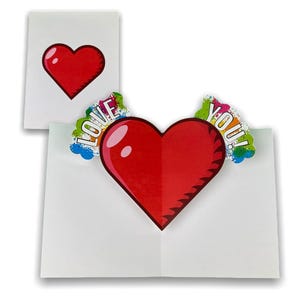 Tarjeta emergente "Te amo" - Tarjeta de aniversario con forma de corazón - Regalo de San Valentín para ella o para él - Tarjeta de amor caprichosa - Tarjeta de felicitación hecha a mano