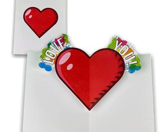 Carte Pop-up 3D Cœur 