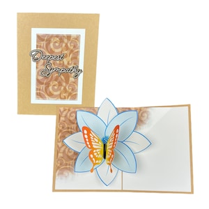 Carte pop-up papillon Deepest Sympathy - Cadeau de condoléances 3D