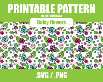 Daisy Flowers Digital Paper SVG-PNG