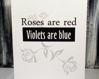 Adult General Greeting Card - Roses Are Red Take Off Your Clothes - Dirty Card