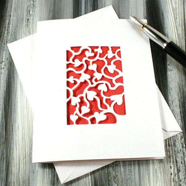 Connected Hearts PaperCut General Greeting Card