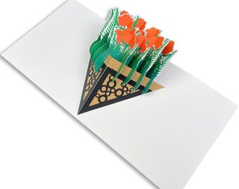 Rose Bouquet Pop-Up Card