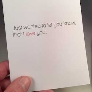 Solo quiero que sepas que te amo - adultos tarjeta de felicitación divertida