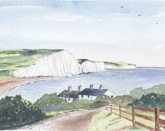 The Seven Sisters Chalk Cliffs, East Sussex, England