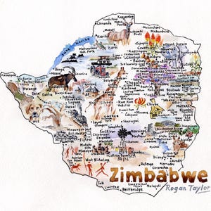 Eine Bildkarte von Simbabwe
