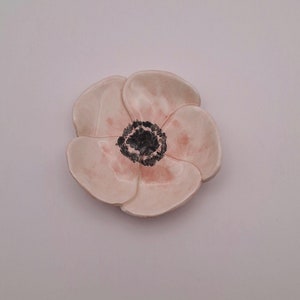 Handmade Pottery Blossom Ring Dish: Pink Floral Jewelry Holder