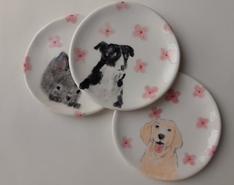 Custom Made Personalised Dog Portrait Ring Dish, Personalised Hand Painted Puppy Ring Dish, Dog Mama Gift