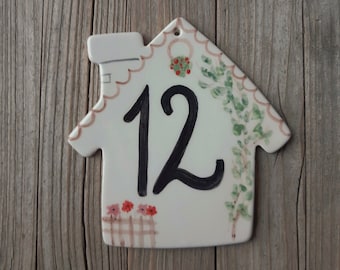 Custom Made Pottery House Number Tile, Cutom Address Tile, House number Tile