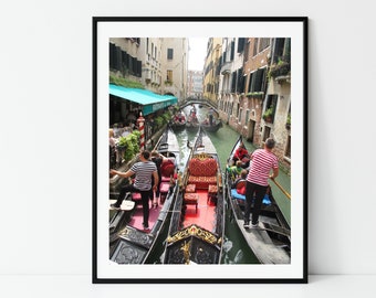 Vibrant Venice Canal Digital Download, Italie Grande Photo imprimable, Impression de vacances en Italie