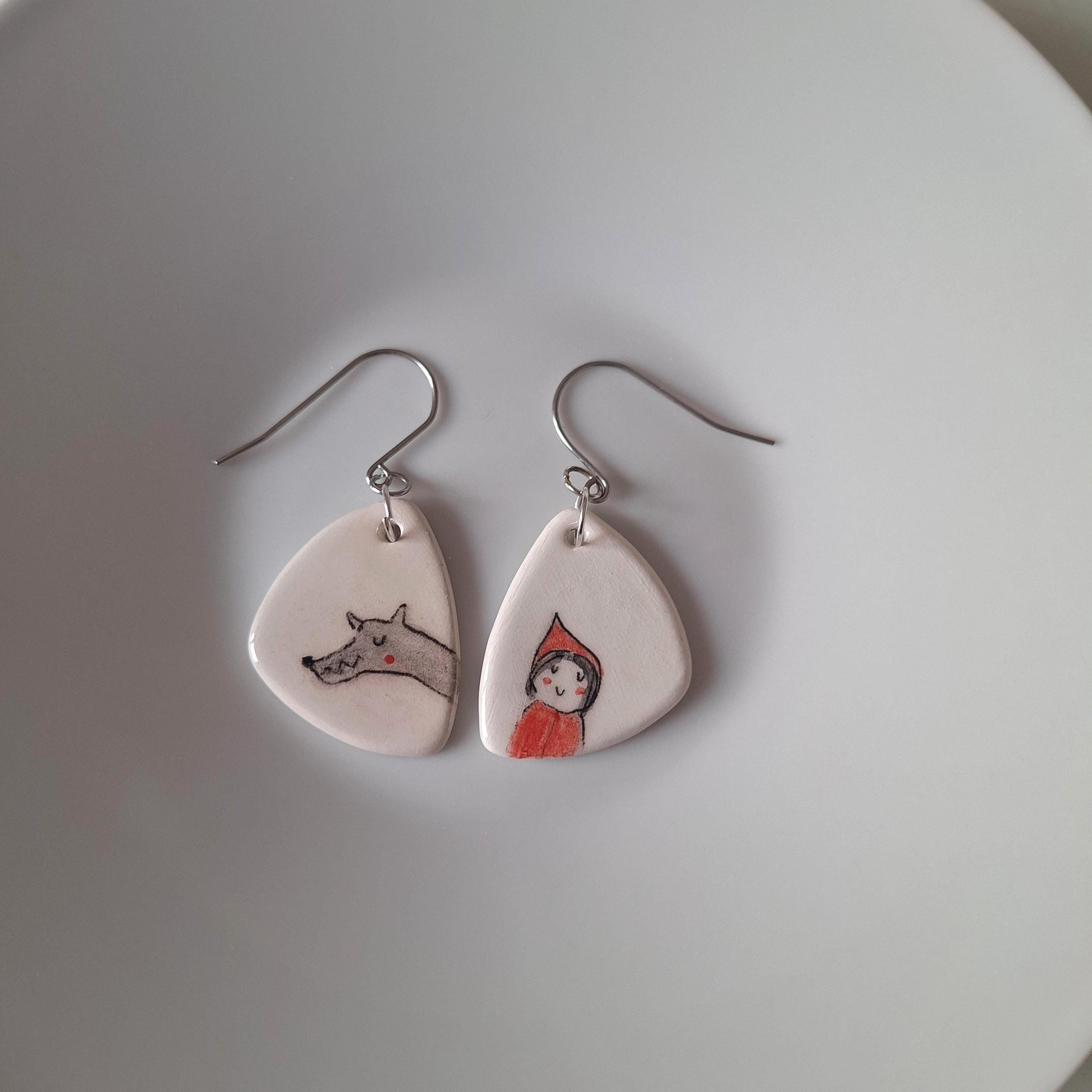 Orecchini Pendenti In Argento Sterling Fatti A Mano - Foglia Di Rosa E Vite, Post Unici