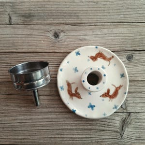 Support pour entonnoir de cafetière italienne Bialetti en céramique colorée faite à la main, porte-entonnoir