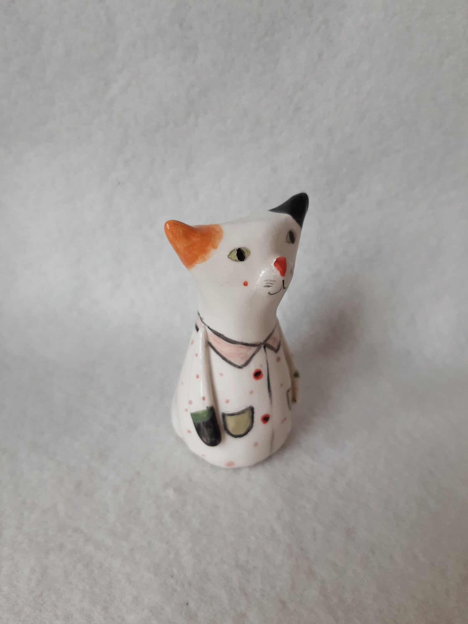 Small Pottery Calico Cat Figurine Calico Cat Cat Sculpture Etsy