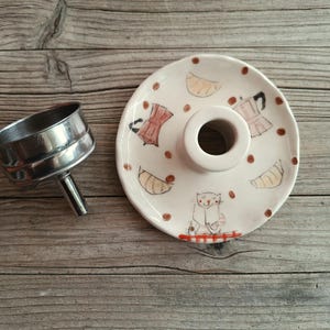Handgemaakte kleurrijke girly aardewerk koffiekan trechterstandaard, trechterhouder biatlettizeef