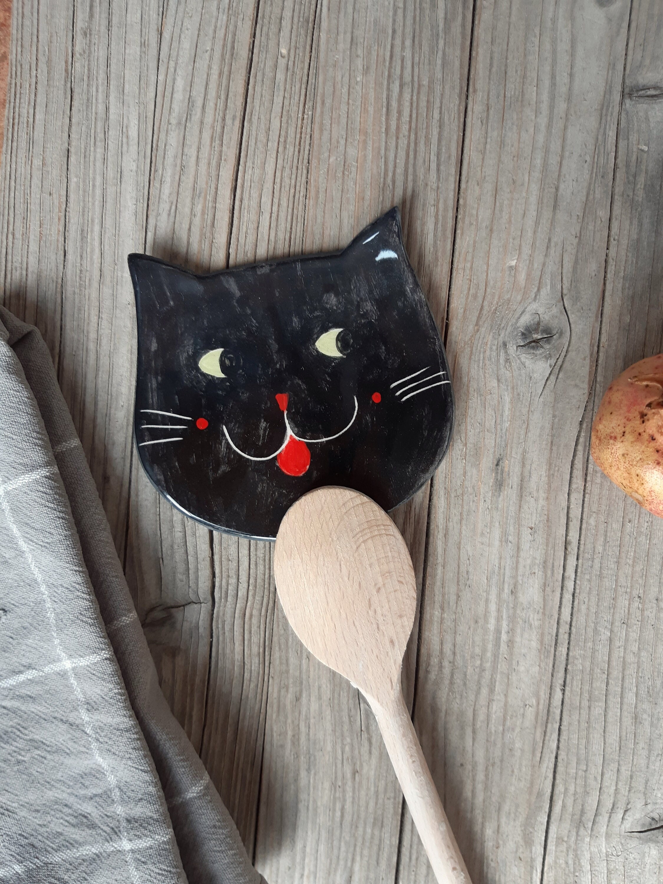 Cat Spoon Rest, Everything Tastes Better With Cat Hair, Funny Gift,  Spoonrest, Gift for Cat Lover 