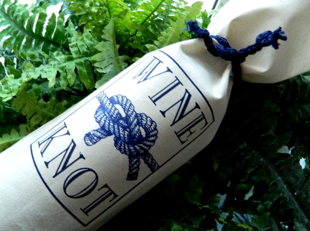 Nautical Wine Gift Bag, WINE KNOT, Wedding, Engagement, Tie the Knot