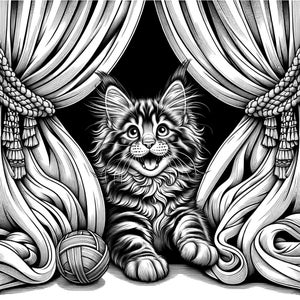 Maine Coon Cats and their Adventures (100 Highly Detailed Illustrations | PNG)