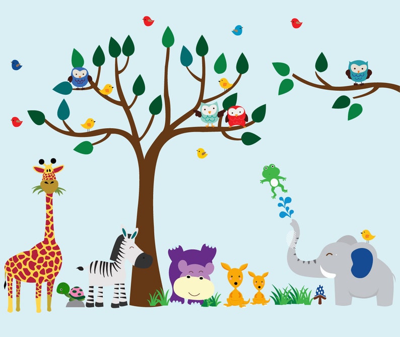 Jungle Tree Wall Decal Reusable FABRIC Decal Nontoxic Etsy