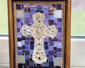 Cross stained glass, Easter, mosaic cross, stain glass, Christian, religious