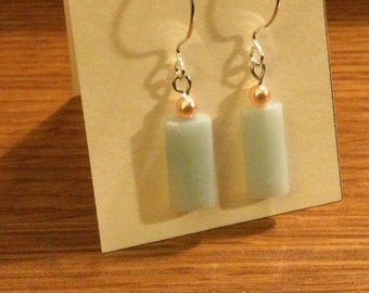 Amazonite, Coral Faux Pearl, Sterling Silver Fittings