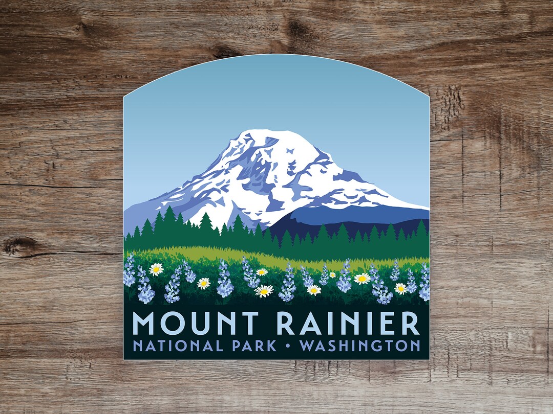 Mount Rainier National Park Sticker US National Park Decal Etsy
