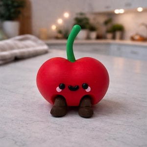 Articulated Cherry Figure | 3D Printed Fidget Desk Buddy