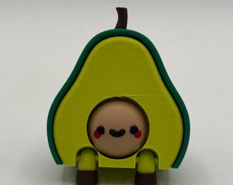 3D Printed Articulated Avocado | Fidget Desk Buddy
