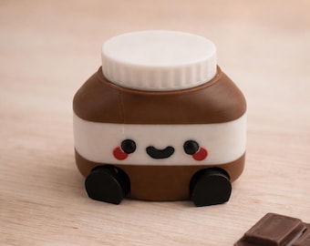Articulated Chocolate Spread Jar Figure | 3D Printed Desk Buddy