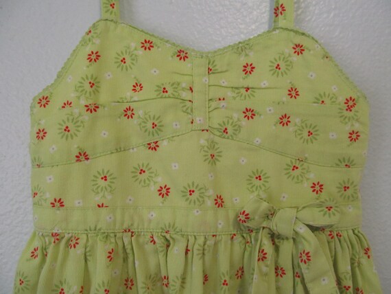 Vintage laura ashley Girl's Lime Green Cotton Sun… - image 4