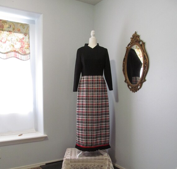 Vintage 1960s 1970s Black, Red, and White Plaid M… - image 7