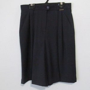 1990s Geiger Navy Blue Culottes Cool Wool Split Skirt Made in Austria Size 36 Size 6 US