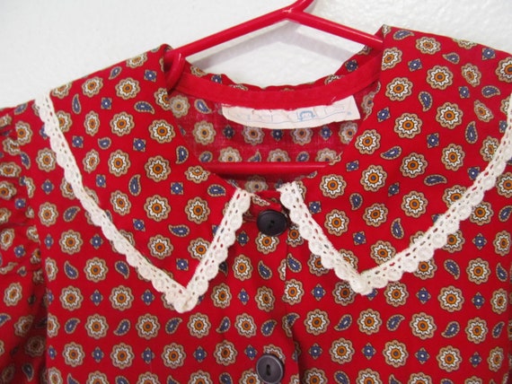 Vintage 1980s Girls Floral And Paisley Cotton Dre… - image 4