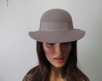 Vintage 1970s Gray Wool Felt Brimmed Hat NWT