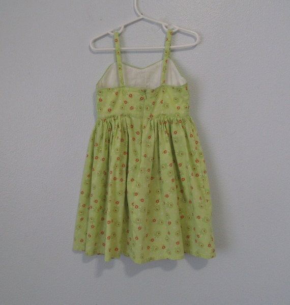 Vintage laura ashley Girl's Lime Green Cotton Sun… - image 3