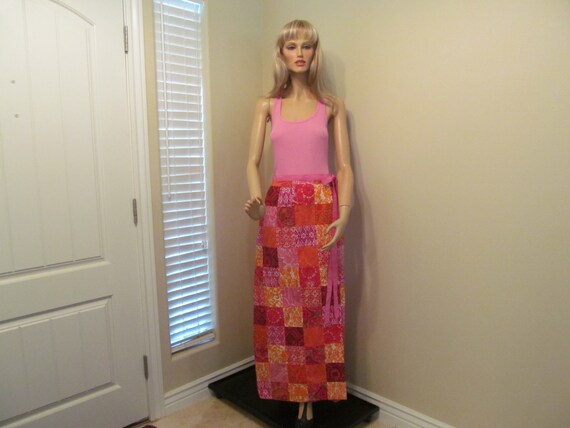 1970's Patchwork Skirt Hippie Boho Retro Beach Re… - image 3