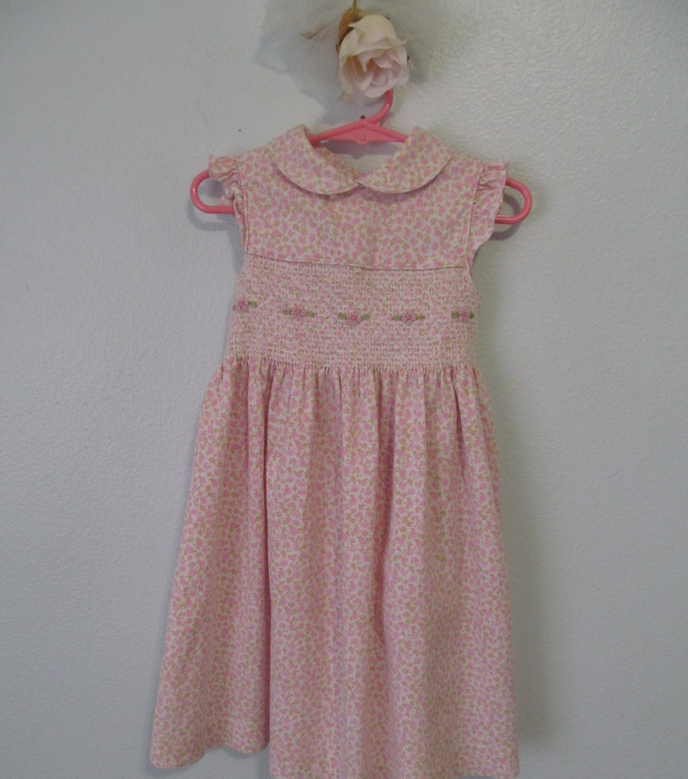 Vintage LAURA ASHLEY Girls Pink Floral Cotton Dress Smocking | Etsy