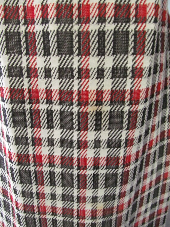 Vintage 1960s 1970s Black, Red, and White Plaid M… - image 3