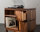 Walnut Record Player Stand